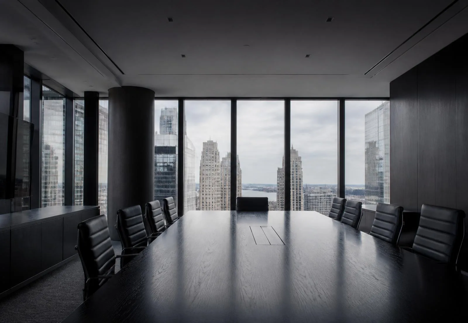 Executive boardroom overlooking the Manhattan skyline